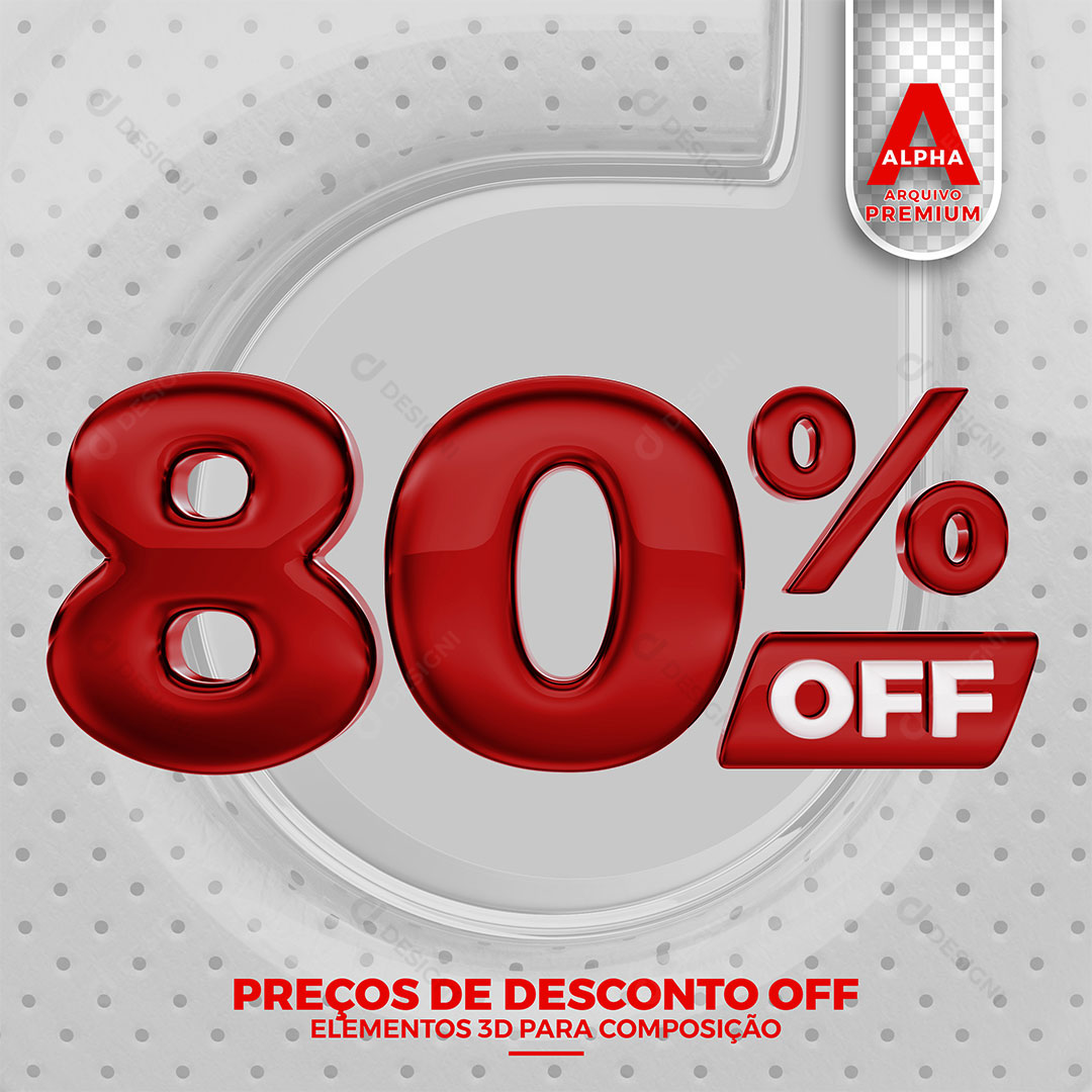 80% Off Texto 3D Para Composição PNG Transparente