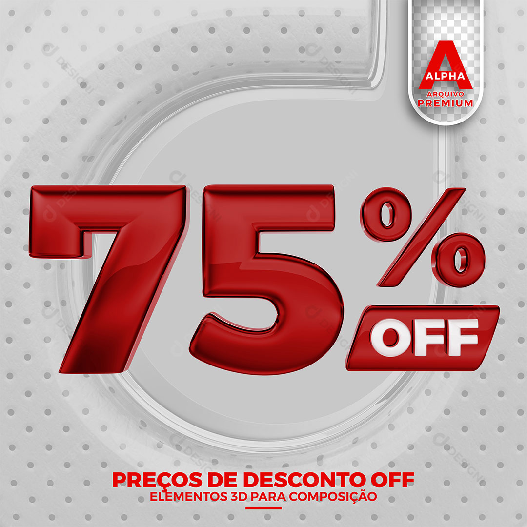 75% Off Texto 3D Para Composição PNG Transparente