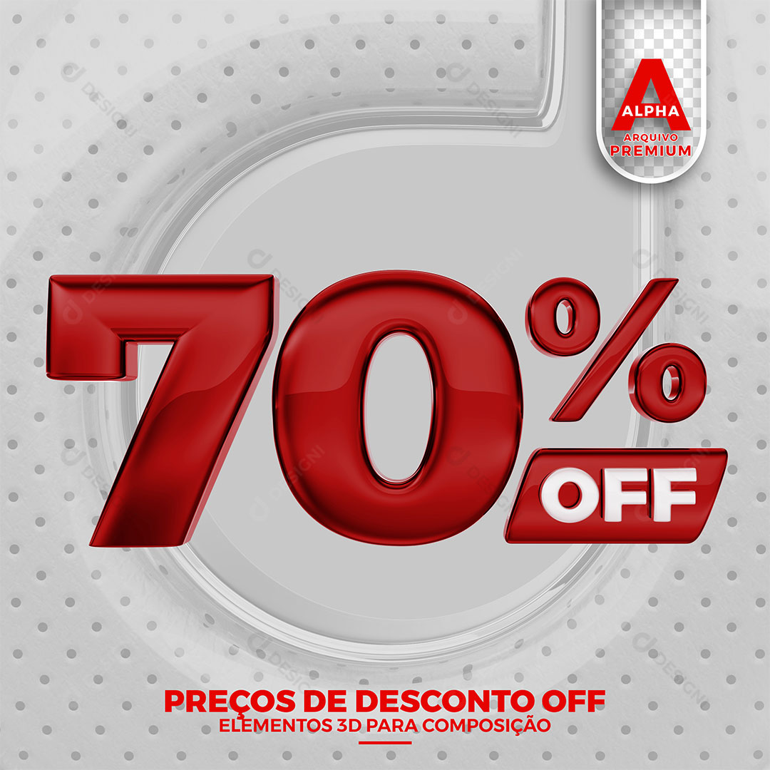 70% Off Texto 3D Para Composição PNG Transparente