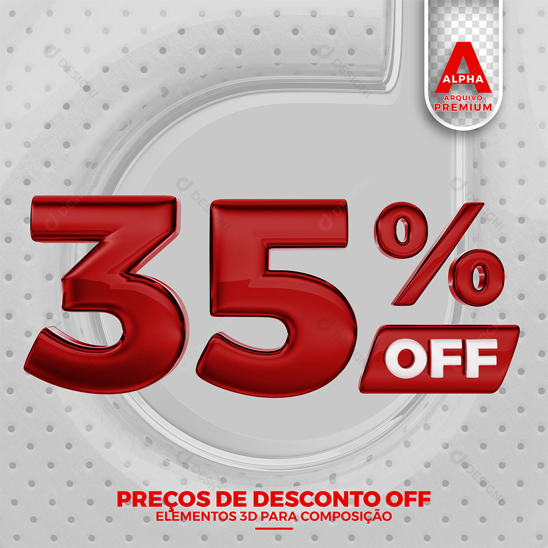 35% Off Texto 3D Para Composição PNG Transparente