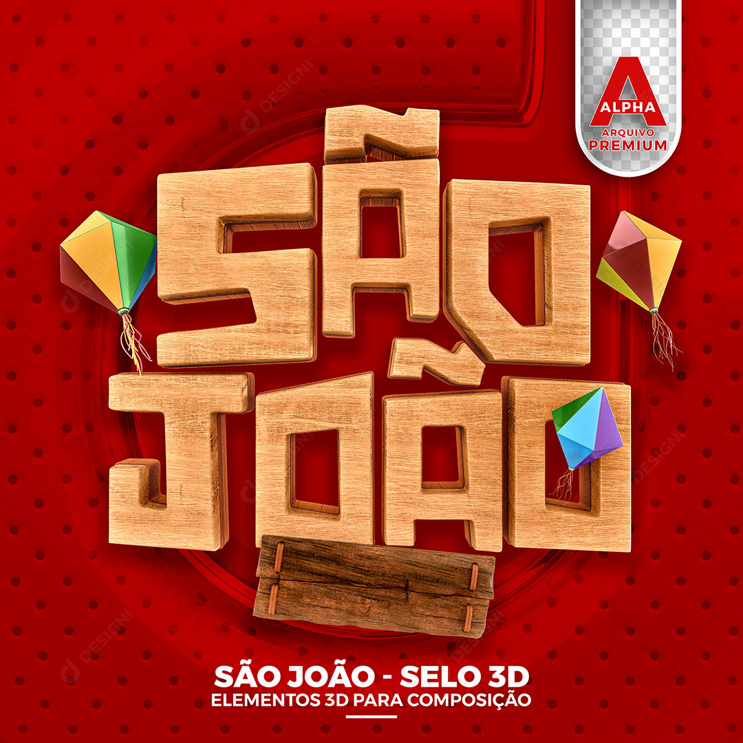 São João Selo 3D PNG Transparente Sem Fundo