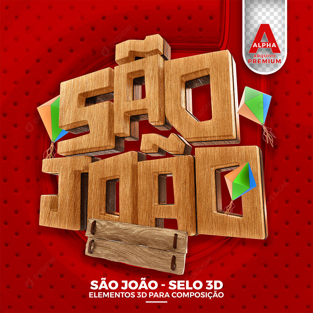 São João Selo 3D PNG Transparente Sem Fundo