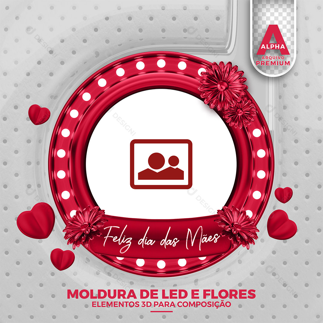 Moldura Feliz Dia das Mães PSD Editável