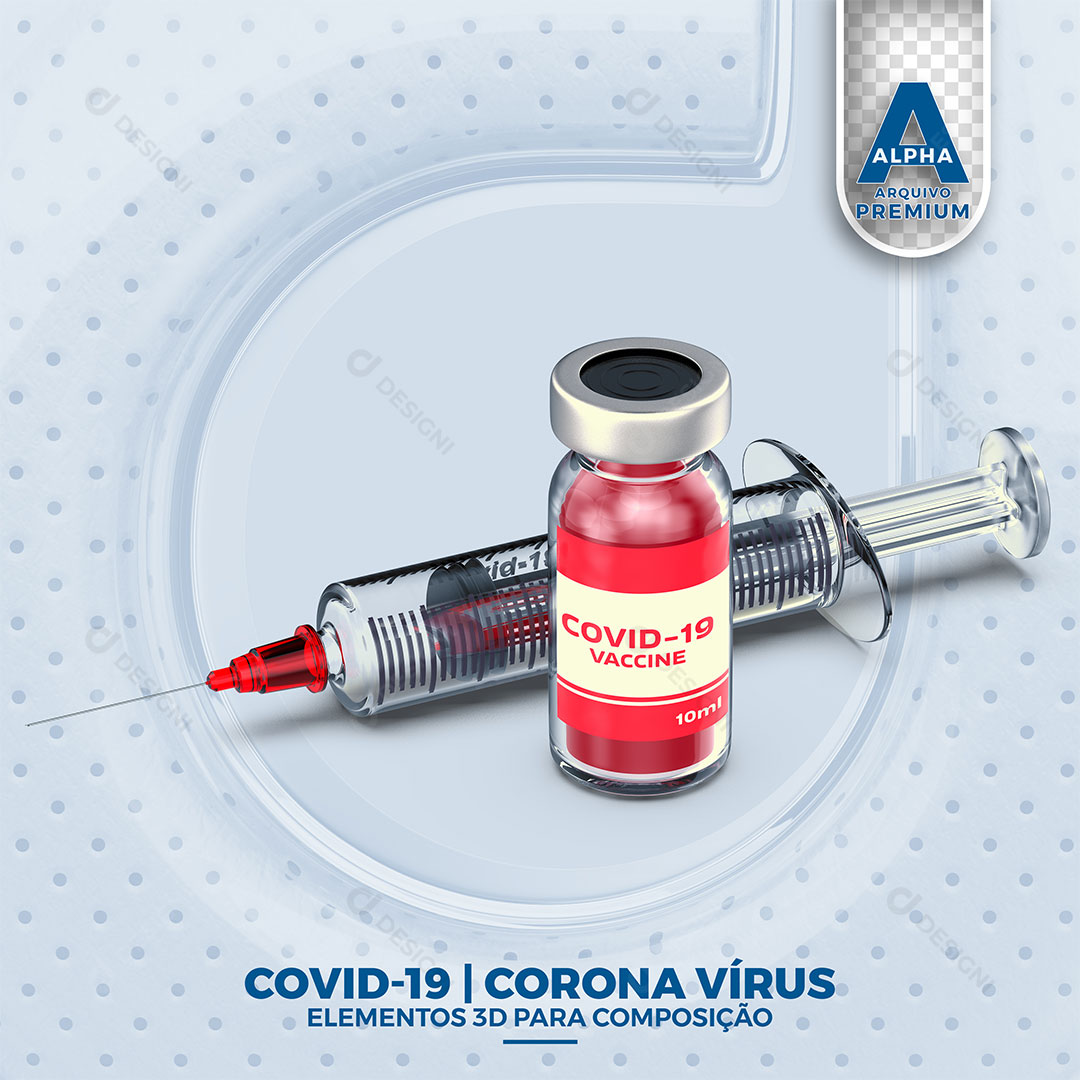 Vacina Ampola Corona Virus Elemento 3D PNG Transparente