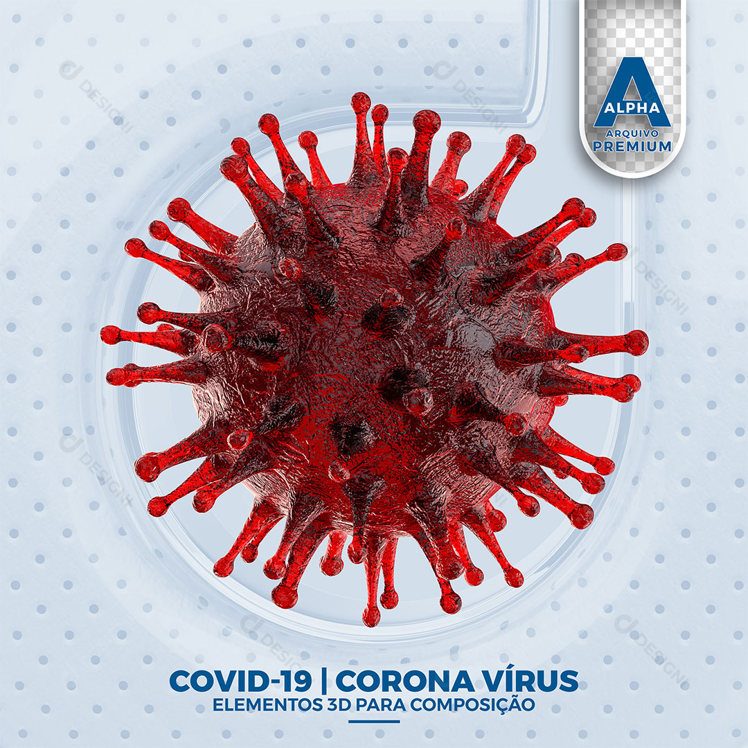 Covid-19 Corona Virus Elemento 3D PNG Transparente