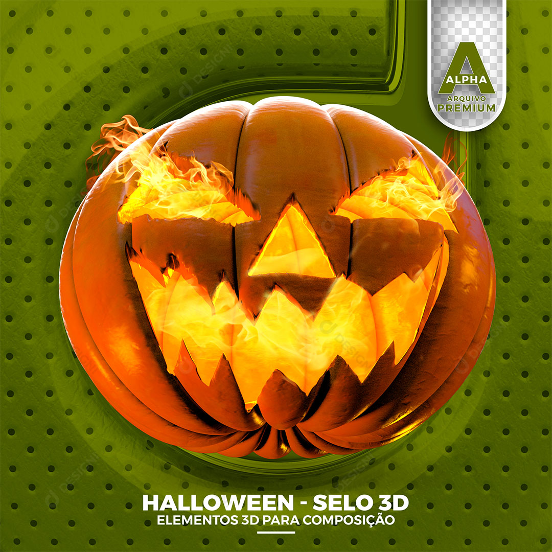 Abóbora De Halloween Elemento 3D PNG Transparente