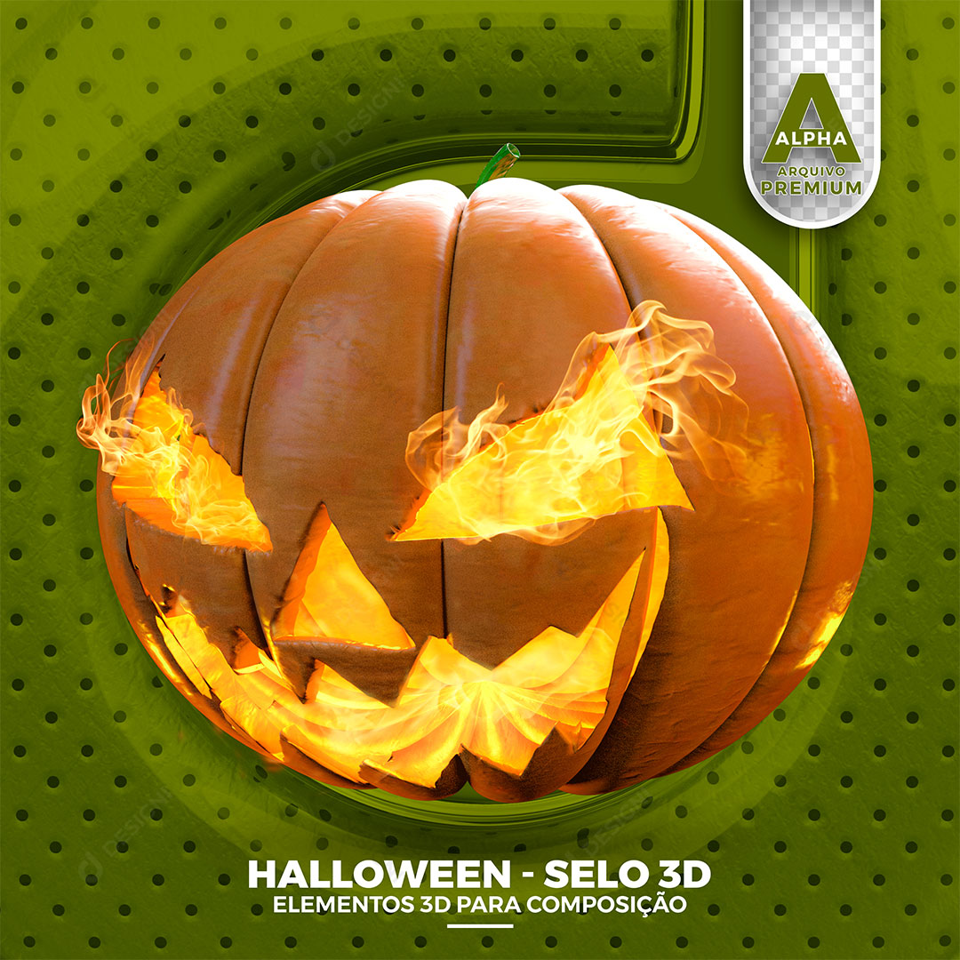 Abóbora De Halloween Elemento 3D PNG Transparente