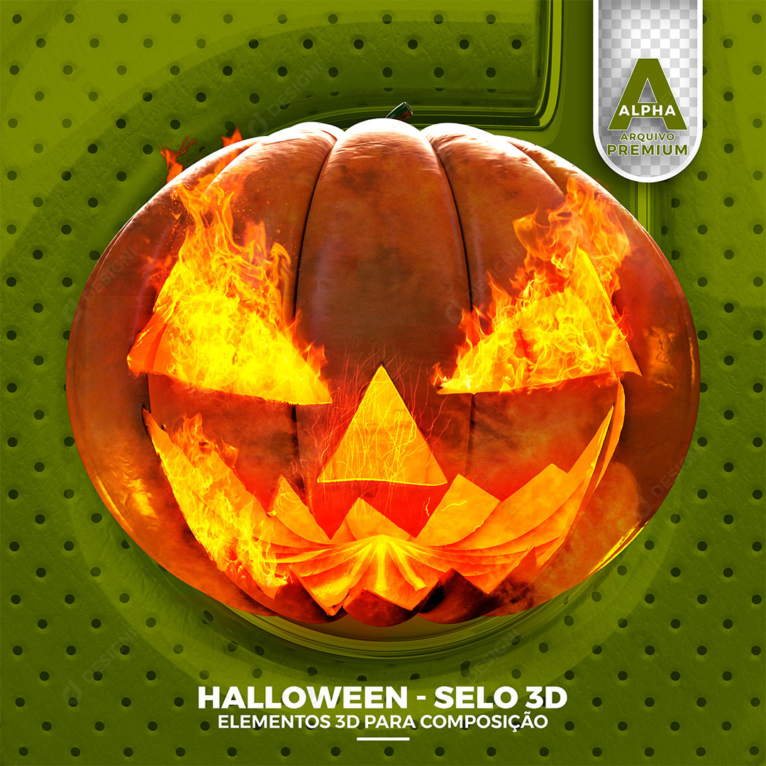 Abóbora De Halloween Elemento 3D PNG Transparente