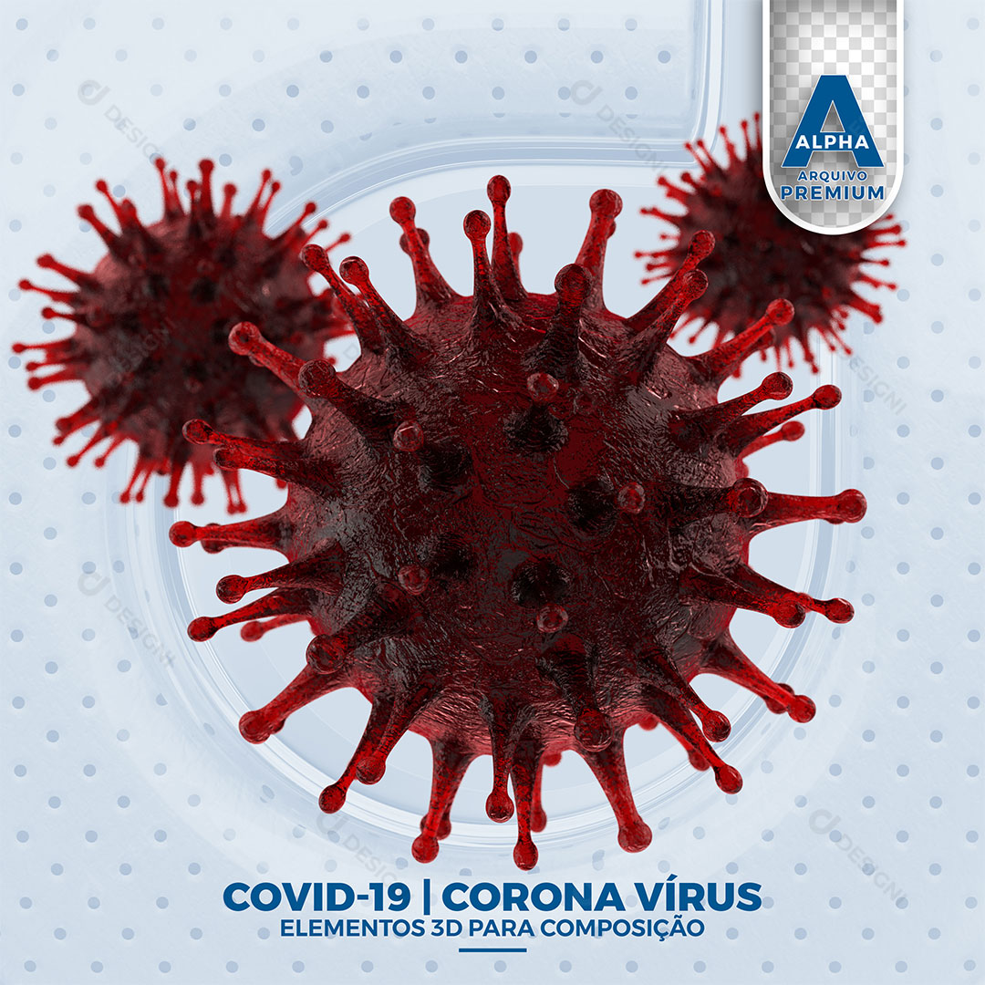 Covid-19 Corona Virus Elemento 3D PNG Transparente