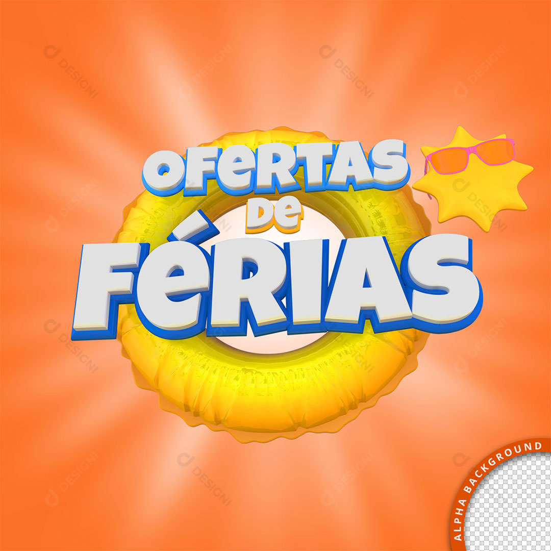 Ofertas de Férias Selo 3D PNG Transparente