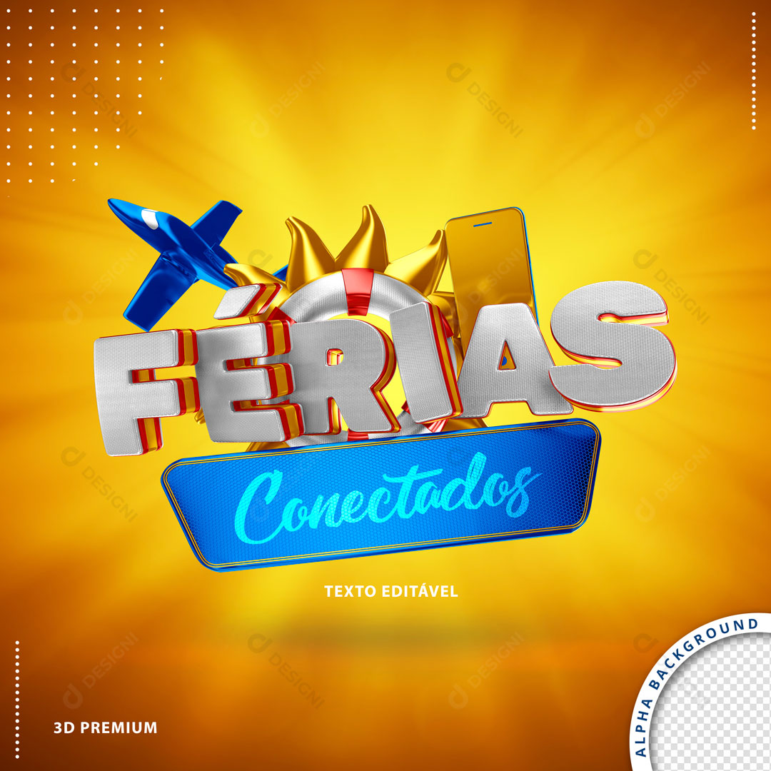 Ferias Conectados Selo 3D PSD Editável