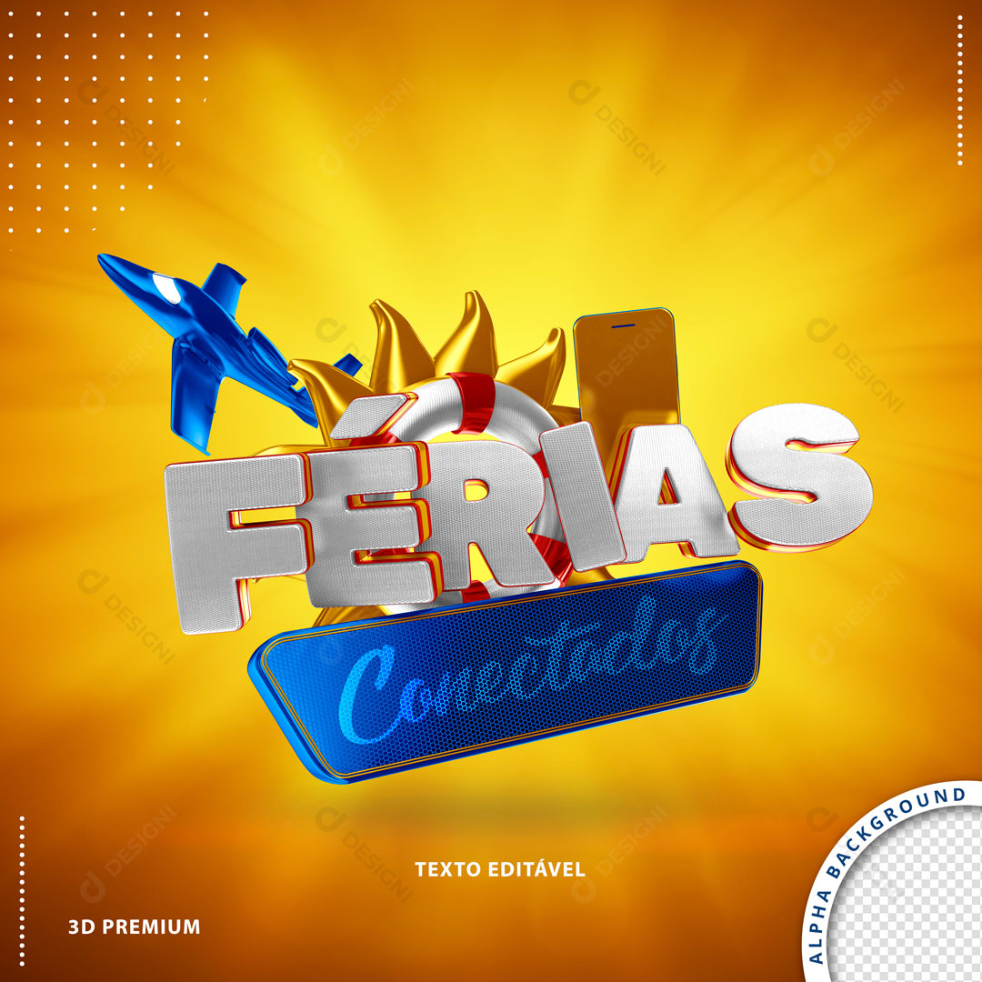 Ferias Conectados Selo 3D PSD Editável