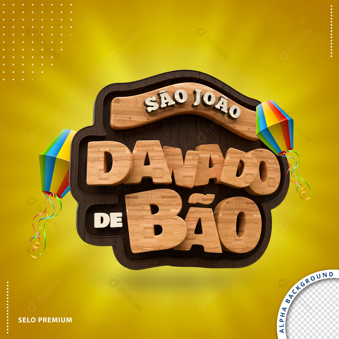 São João Danado de Bão Selo 3D PNG Transparente