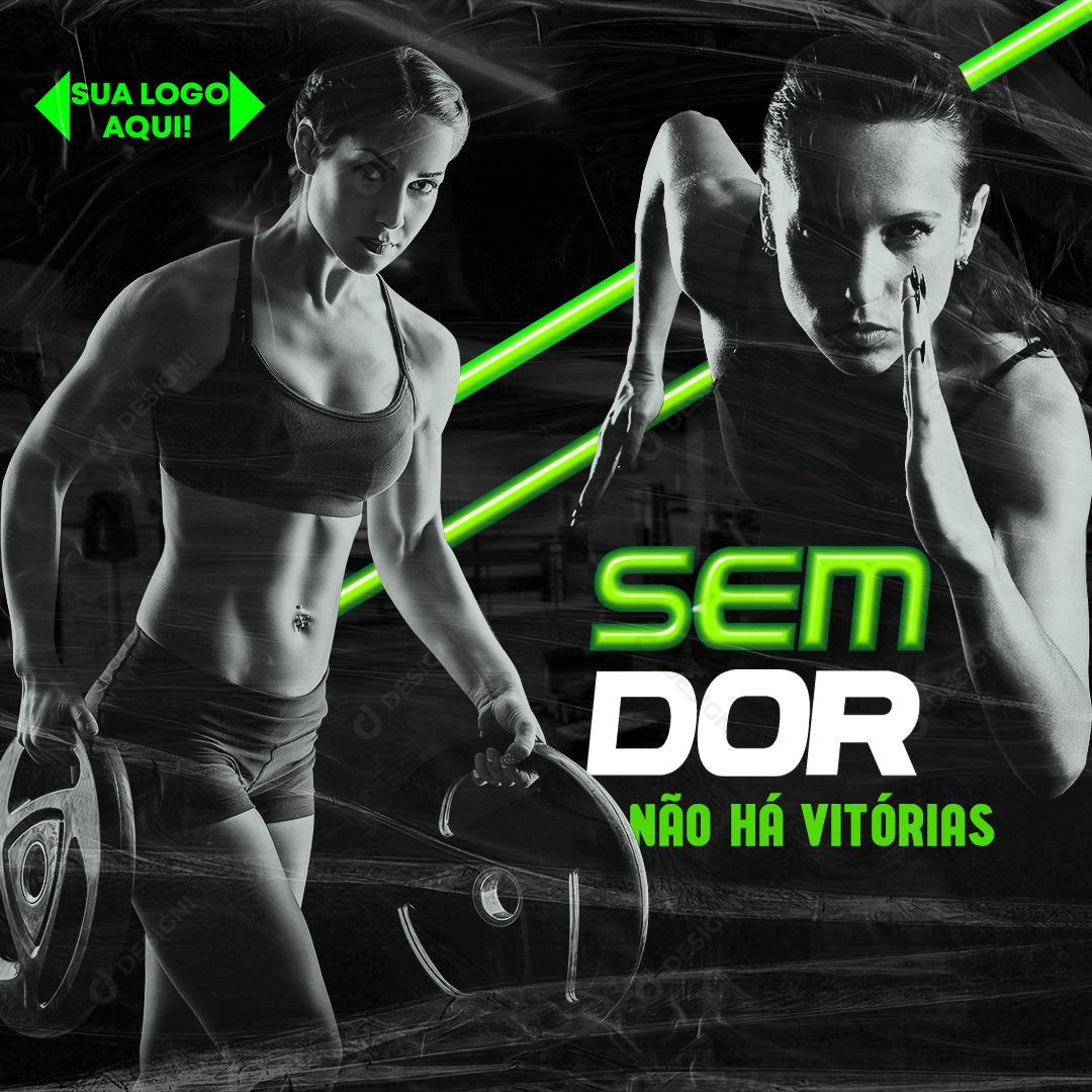 Academia Sem Dor Não a Vitorias Social Media PSD Editável