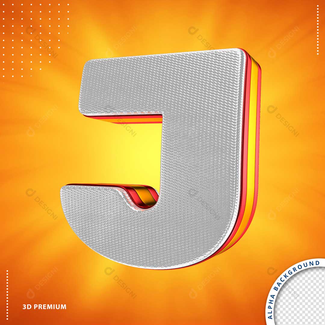 Alfabeto Letra J em 3D PSD