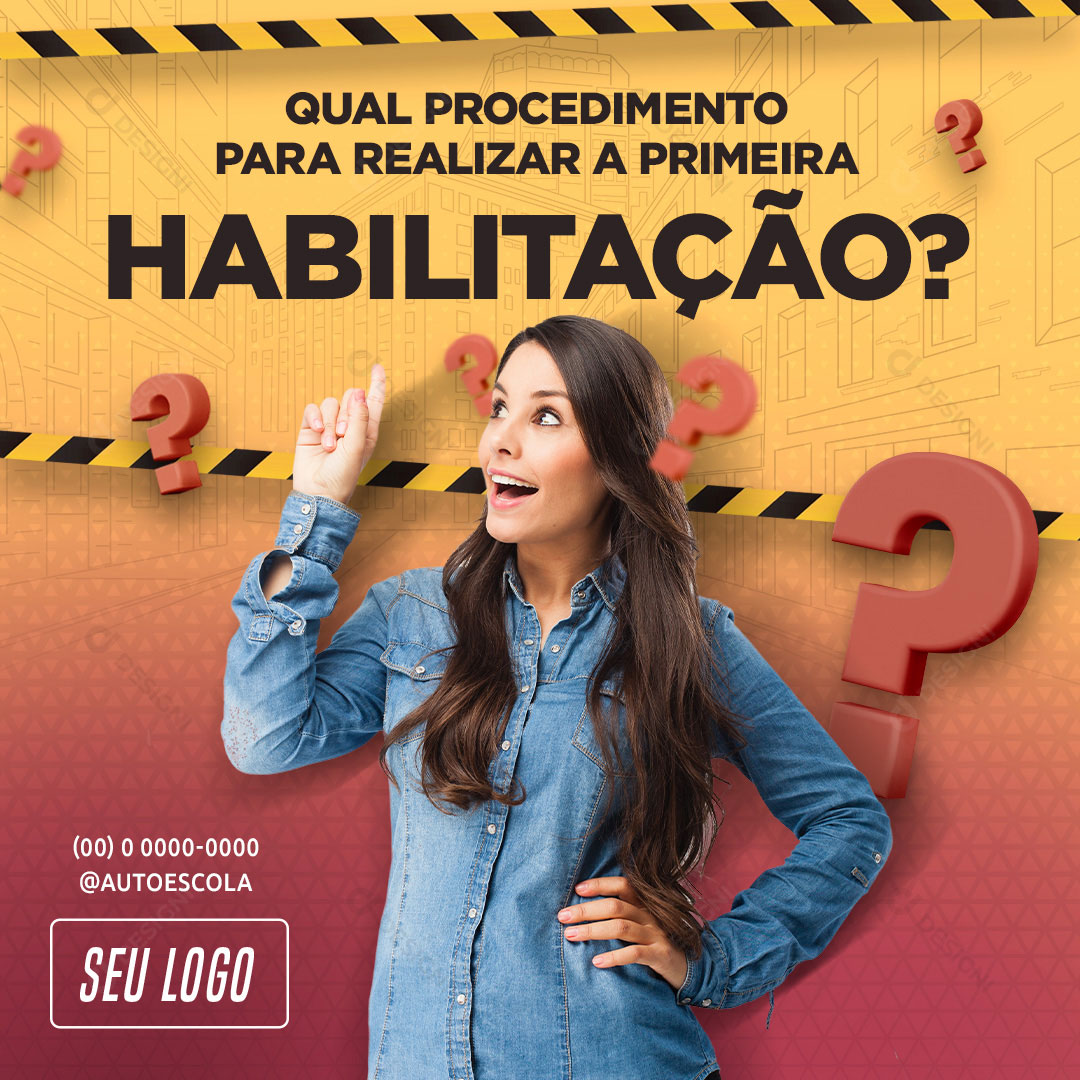 CNH Auto Escola Habilitação Social Media PSD Editável