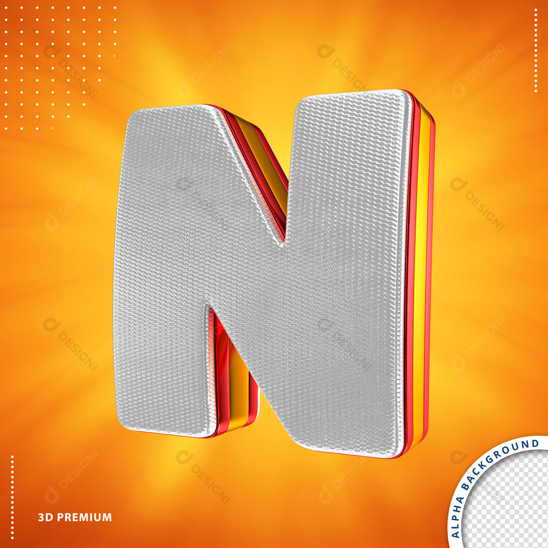 Alfabeto Letra J em 3D PSD