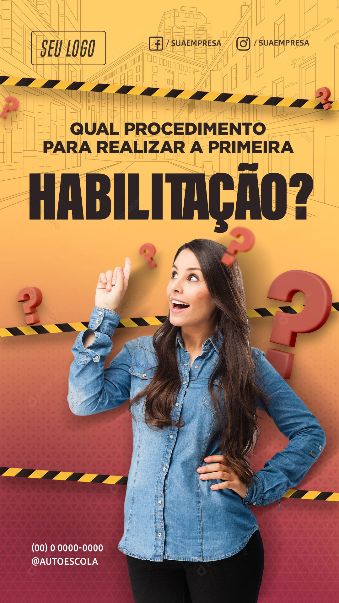 Story CNH Auto Escola Habilitação Social Media PSD Editável