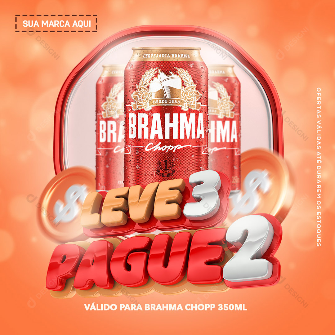 Supermercados Cerveja Social Media PSD Editável