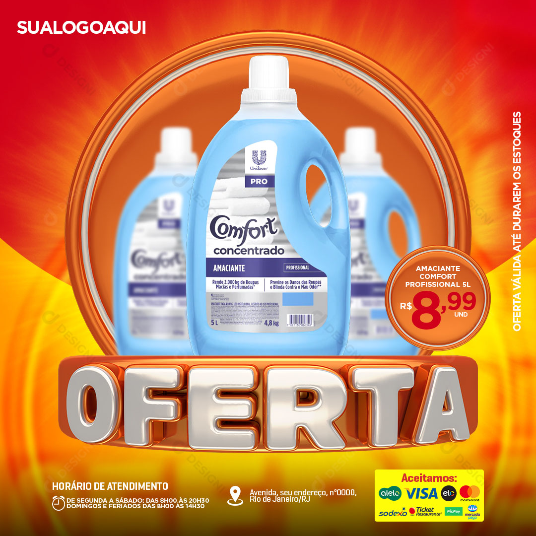 Supermercado Oferta Amaciante Social Media PSD Editável