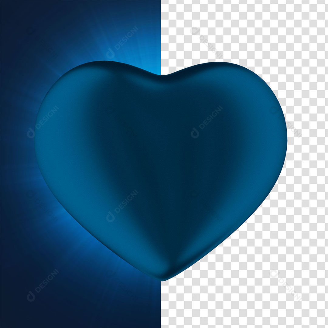 Coração Elemento 3D Para Composição PNG Transparente