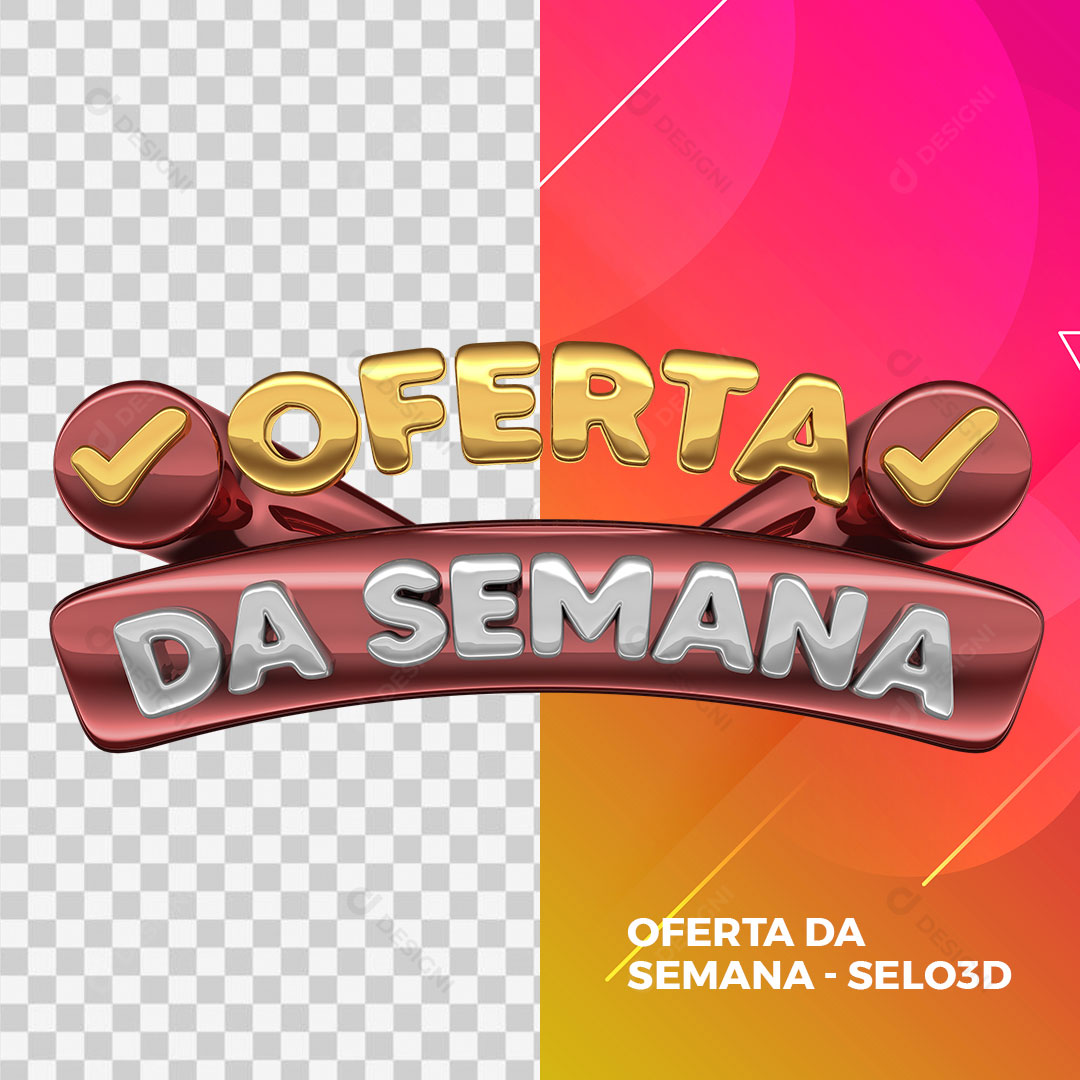 Oferta da Semana Selo 3D PNG Transparente