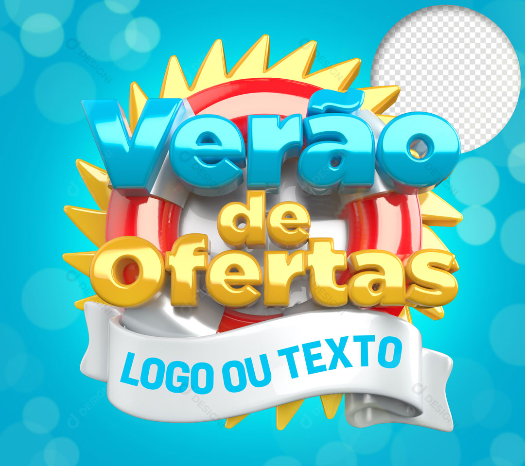 Verão de Ofertas Selo 3D PSD Editável
