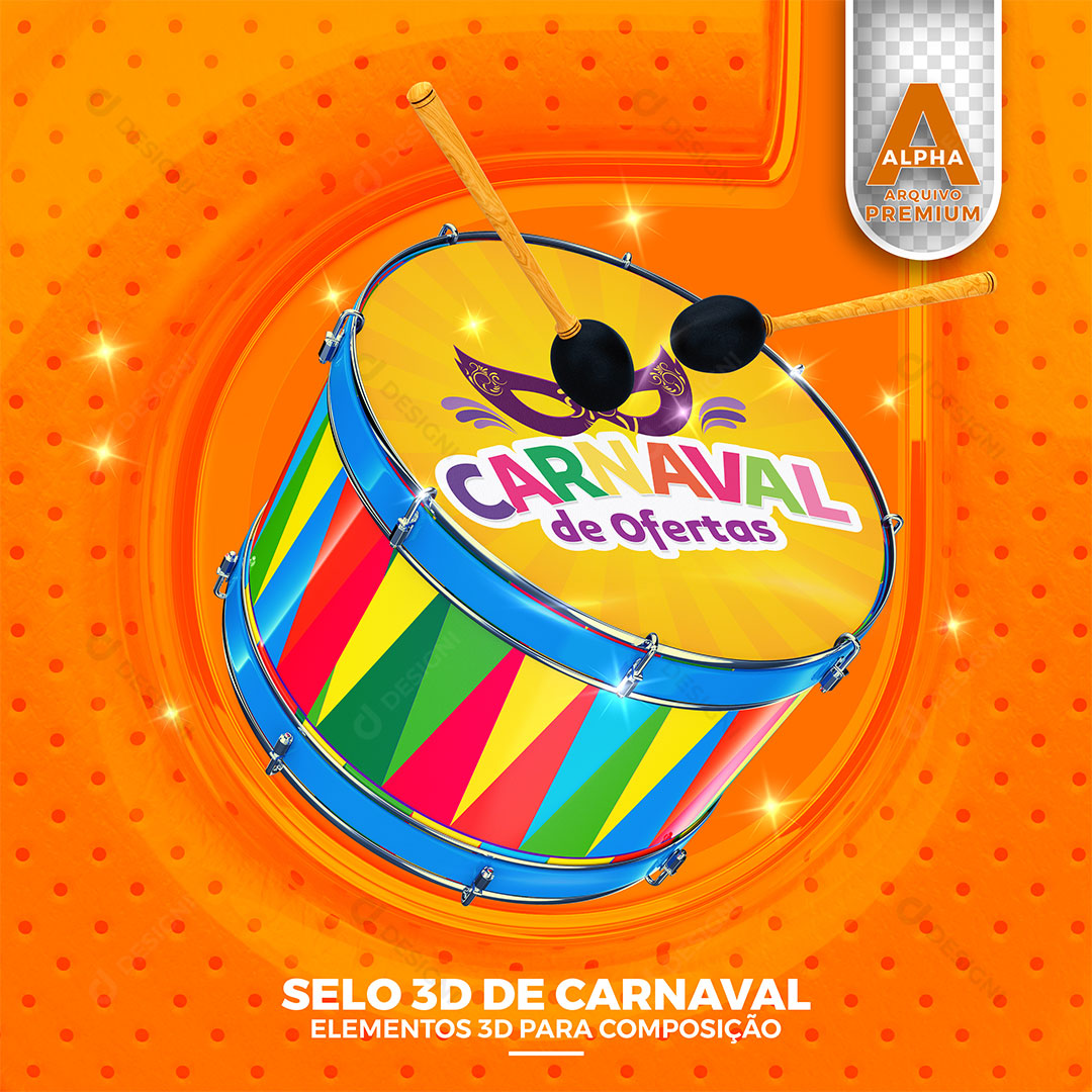 Repinique Carnaval de Ofertas Selo 3D PSD + PNG Transparente
