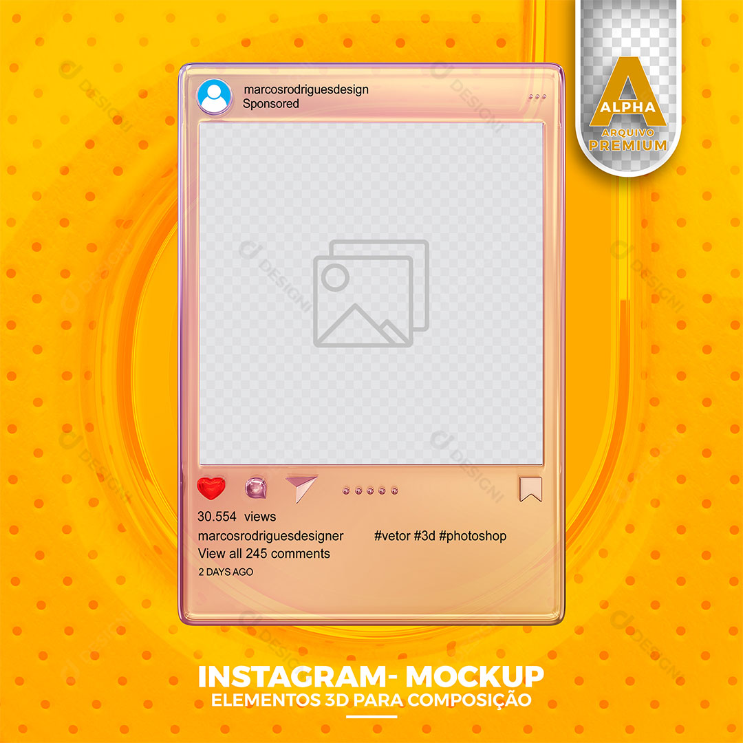 Mockup de Redes Sociais Instagram Elemento PSD Editável