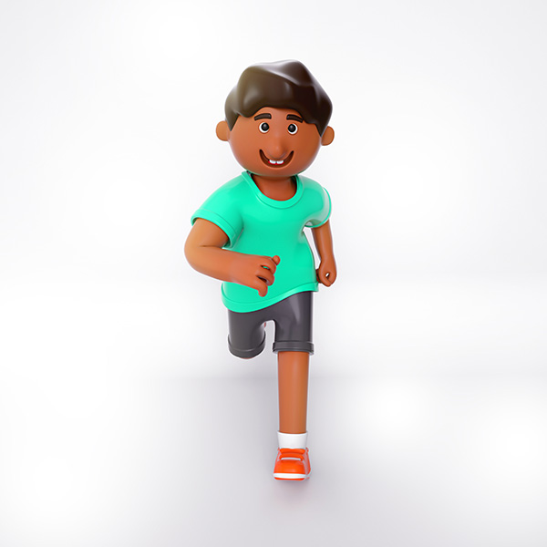 Boneco 3D Criança Filho Correndo