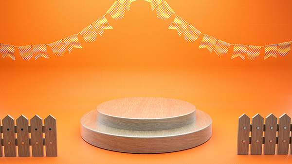 Cenário Junino Com Base 3D de Madeira