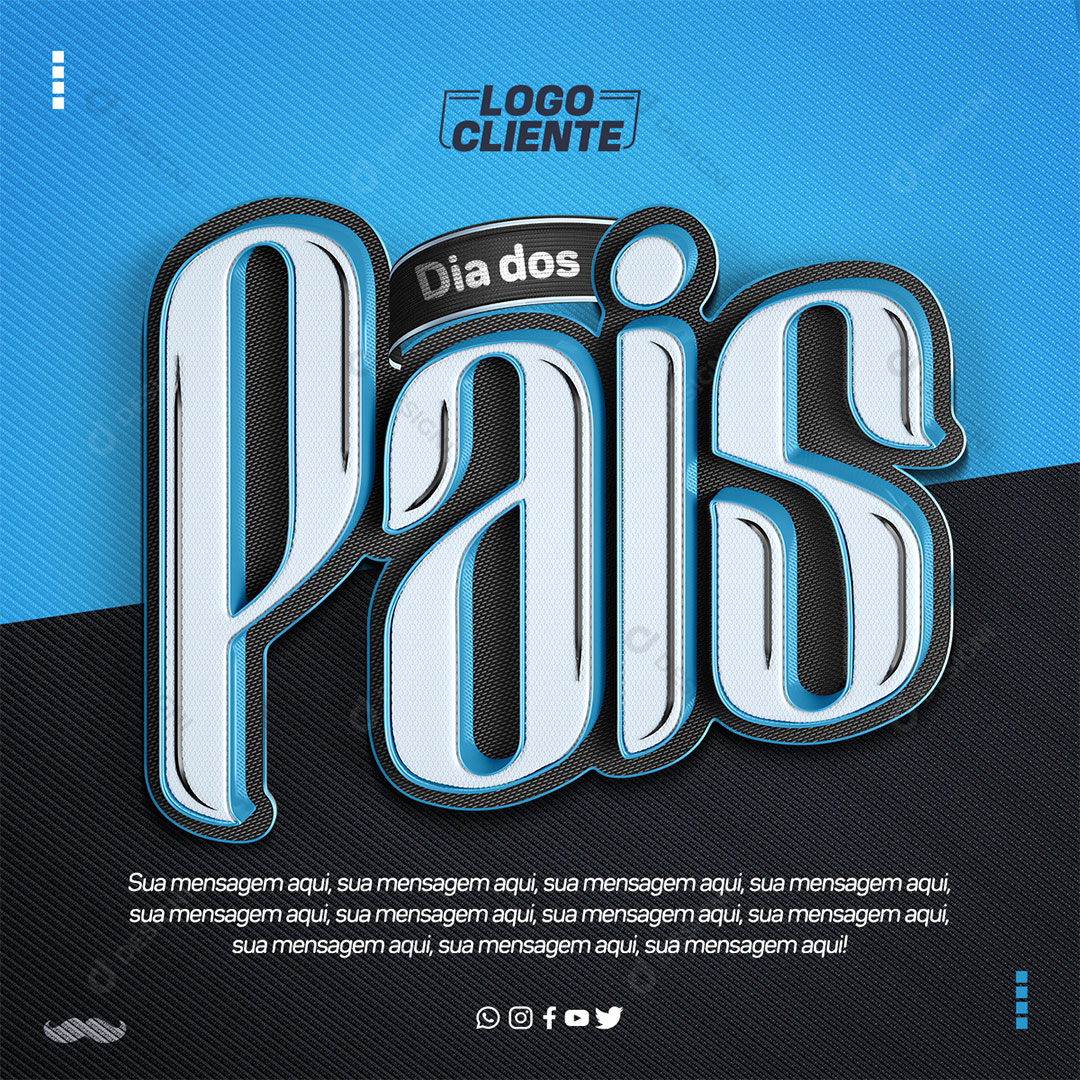 Post Social Media Dia dos Pais Para Inserir Sua Mensagem PSD Editável