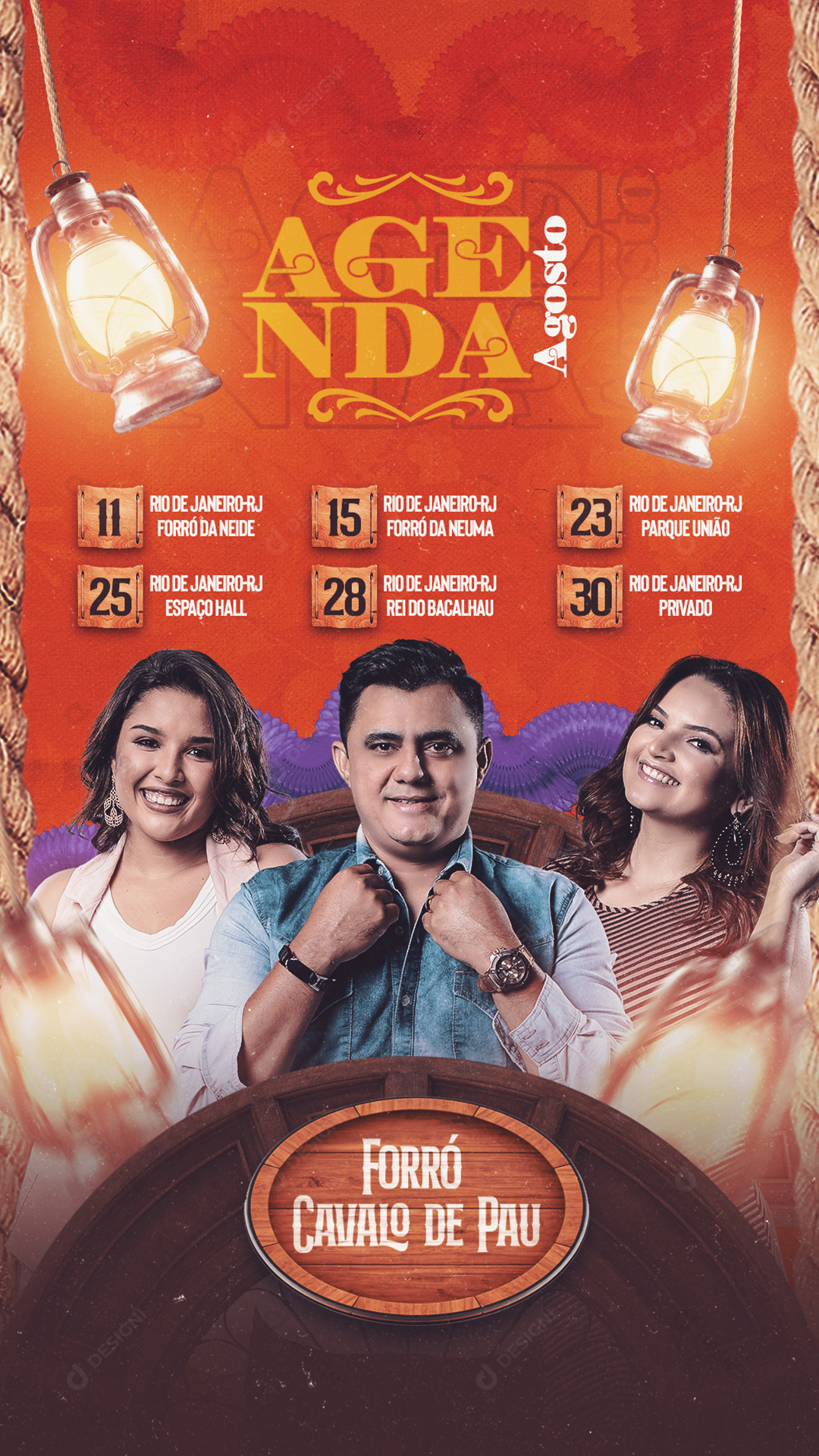 Story Flyer Evento Agenda Forró Cavalo de Pau Social Media PSD Editável