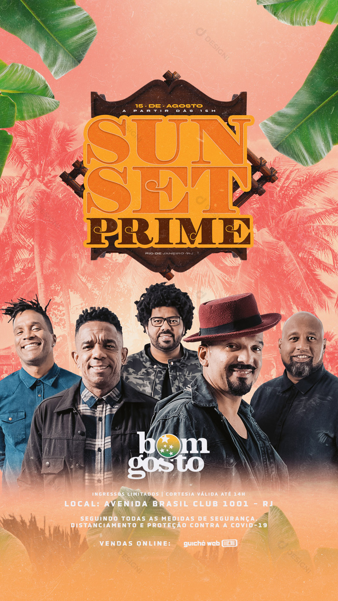 Story Sunset Prime Grupo Bom Gosto Pagode Social Media PSD Editável