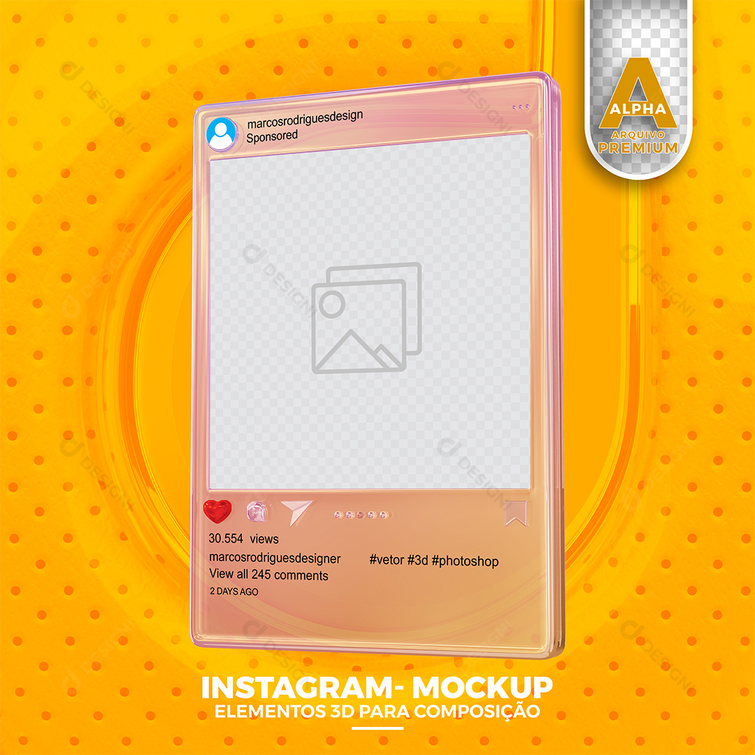 Mockup Redes Sociais Instagram PSD Editável