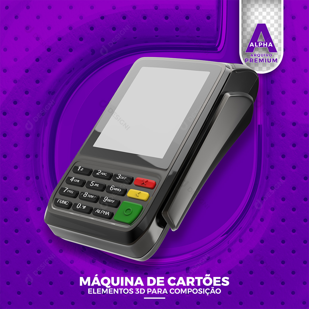 Máquina de Cartão Elemento 3D PNG Transparente