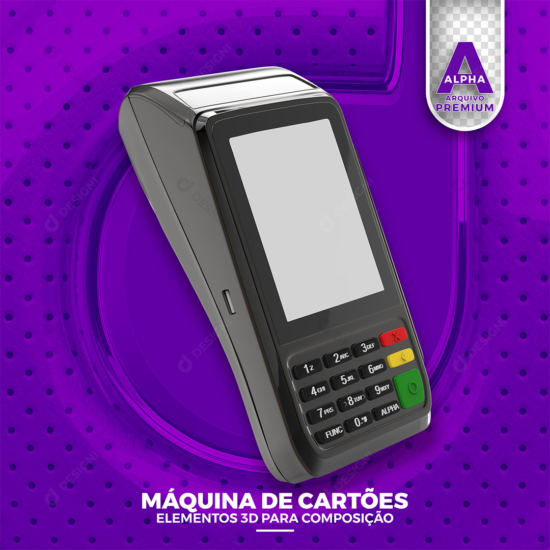 Máquina de Cartão Elemento 3D PNG Transparente