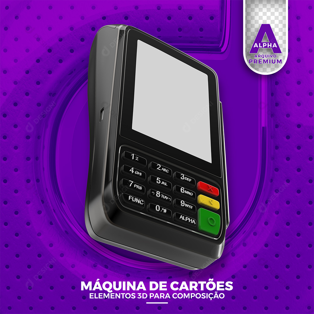 Máquina de Cartão Pagamento Elemento 3D PNG Transparente