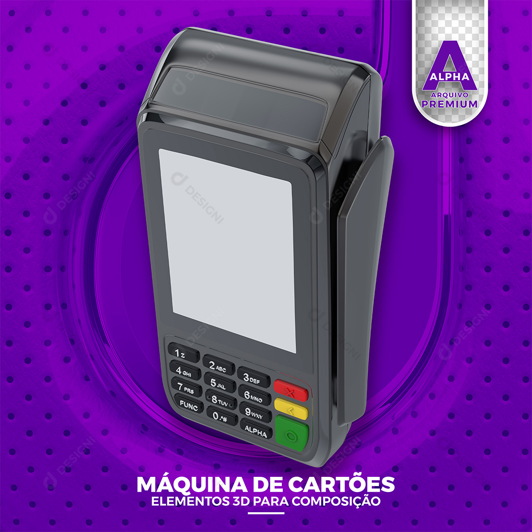 Máquina de Cartão Pagamento Elemento 3D PNG Transparente