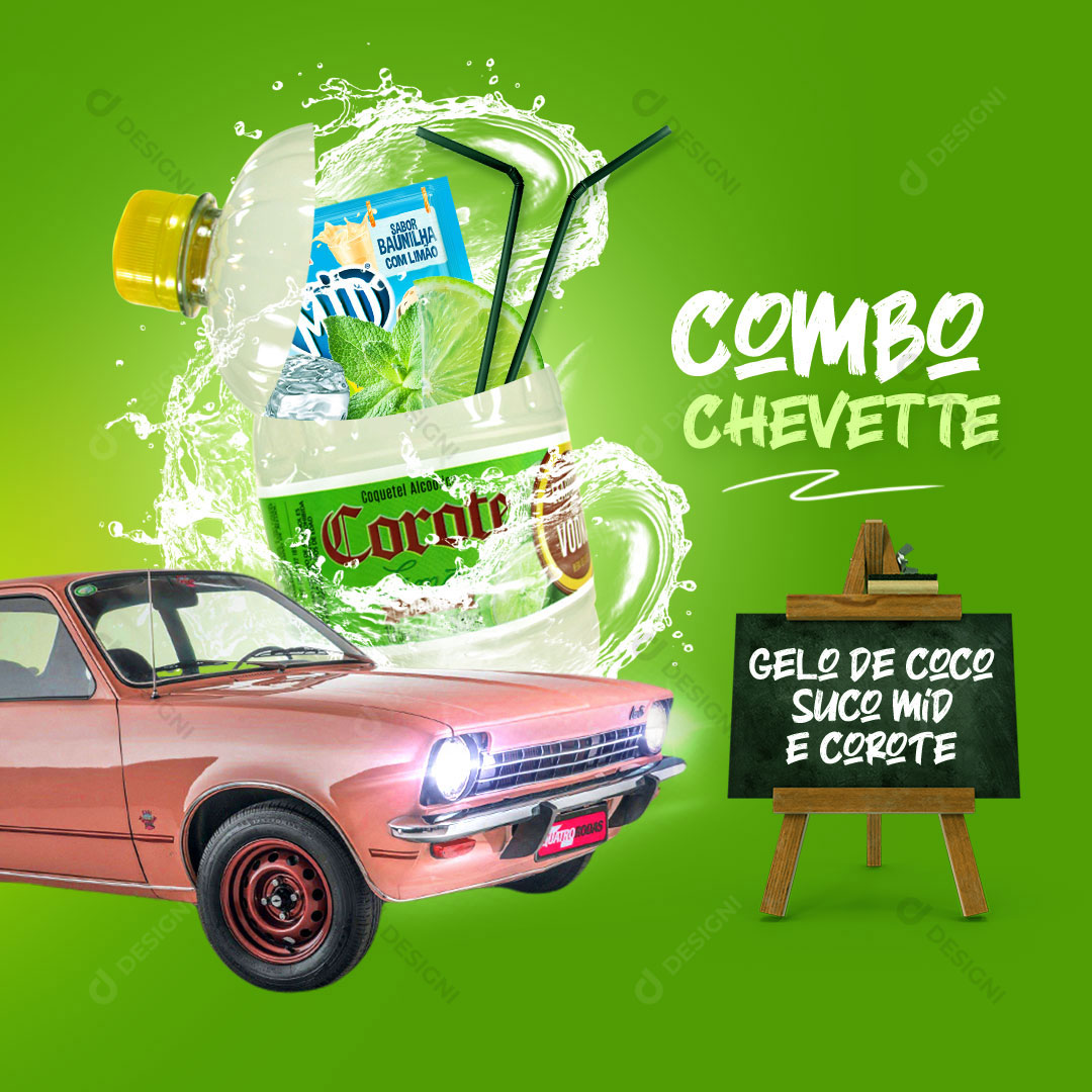 Distribuidora Combo Chevette Bebidas Social Media PSD Editável