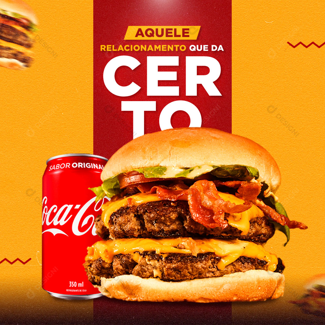 Hambúrguer Aquele Relacionamento Social Media PSD Editável