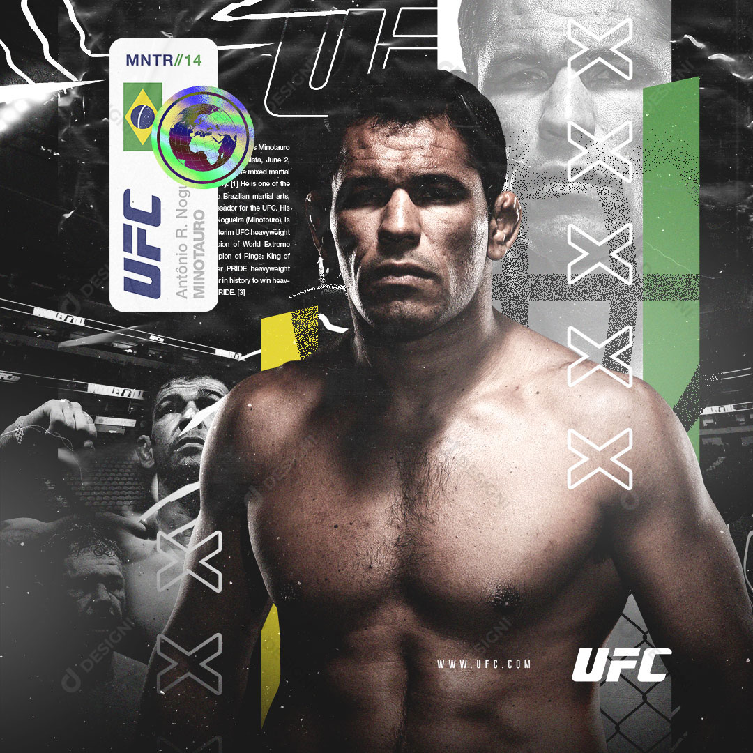 Luatador UFC Minotauro Social Media PSD Editável