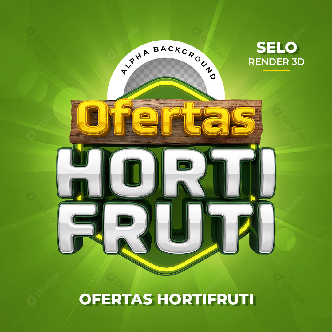 Ofertas Hortifruti Selo 3D PNG Transparente