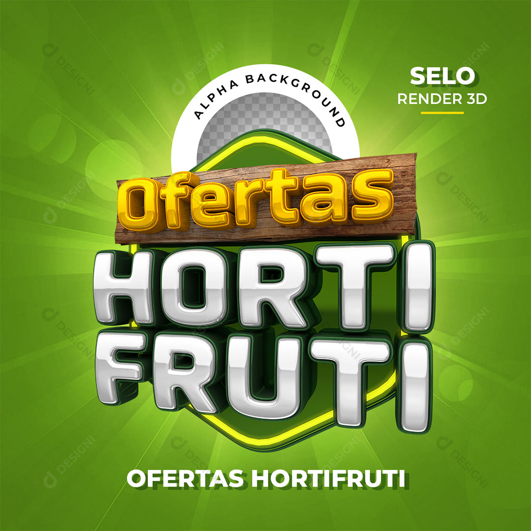 Ofertas Hortifruti Selo 3D PNG Transparente