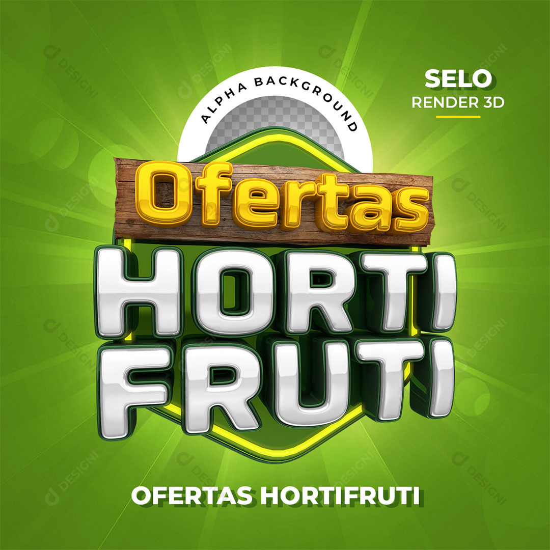 Ofertas Hortifruti Selo 3D PNG Transparente