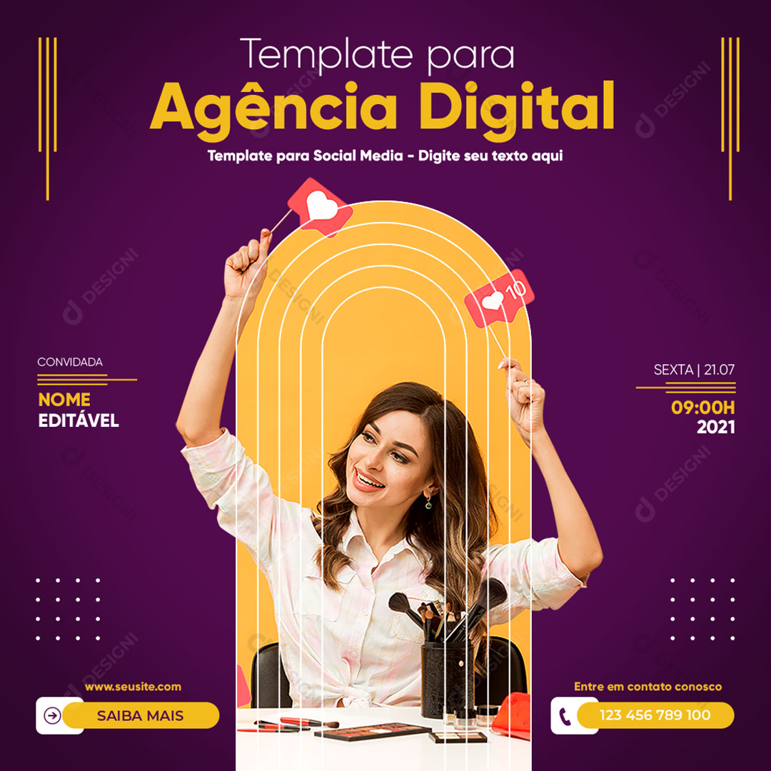 Template Social Agência Marketing Digital Live PSD Editável