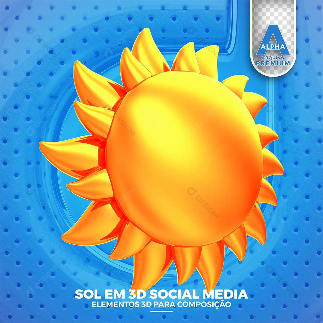 Sol Elemento 3D Para Composição PNG Transparente