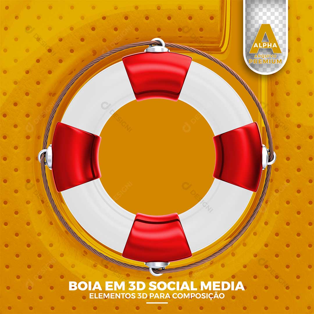 Boia Salva Vida Elemento 3D PNG Transparente