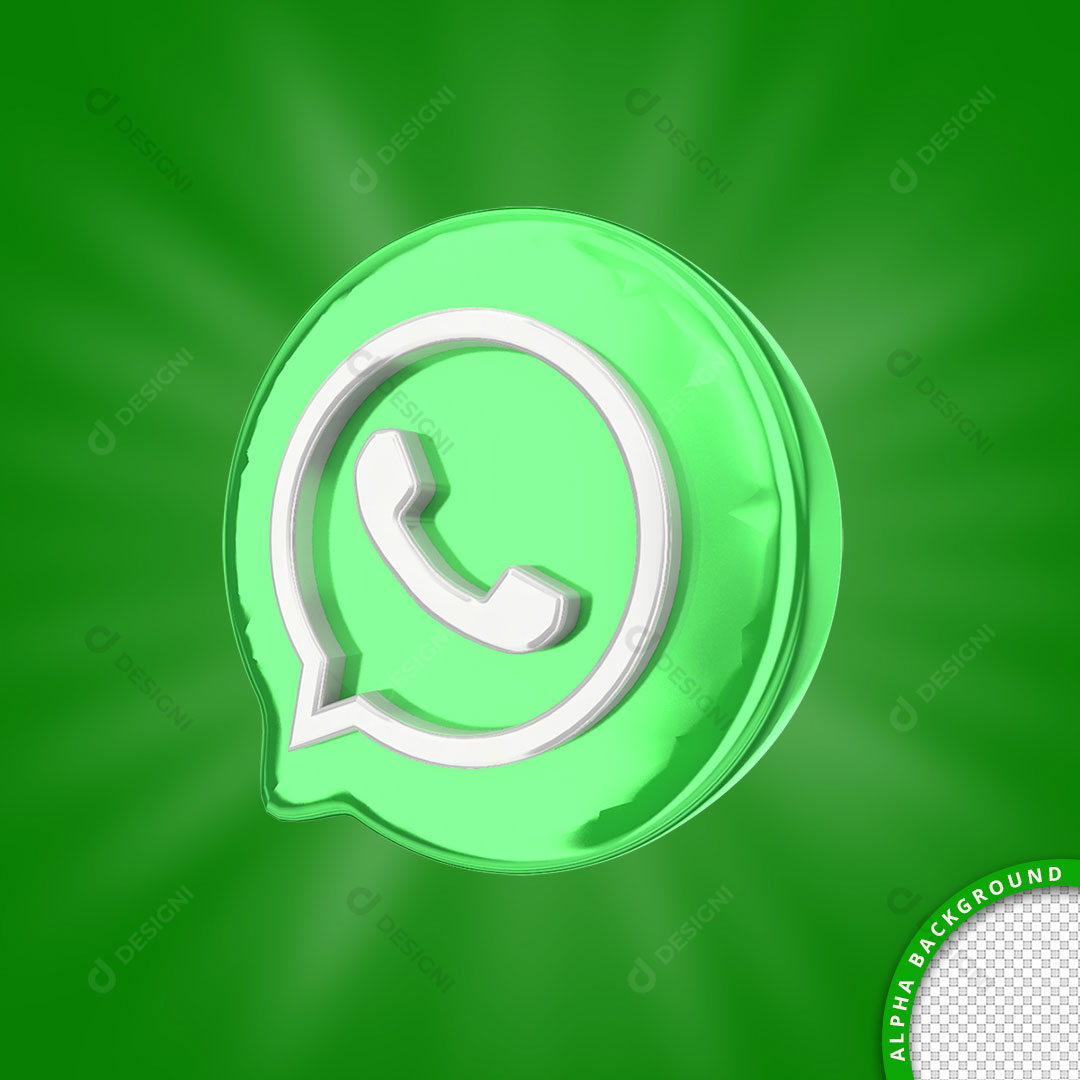 WhatsApp Ícone 3D Elemento Para Composição PNG Transparente