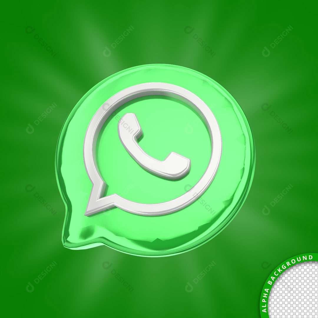 WhatsApp Ícone 3D Elemento Para Composição PNG Transparente